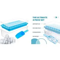 YOOVE Kiste Yoove Eiswürfelform Eiswürfelbehälter mit Deckel und Schaufel Blau