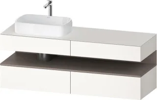 Duravit Qatego Konsolenwaschtischunterbau wandhängend Weiß Supermatt 1600x550x600 mm - QA47770438400 QA4777043840010
