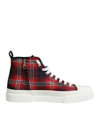 Dolce & Gabbana Mehrfarbige Baumwoll-Hochschaft-Sneaker für Herren