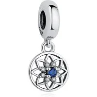 PANDACHARMS Bead Blaues Sternenornament Anhänger für Charm Armband, Silber, Zirkonia