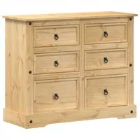 vidaXL Aufbewahrungsbox Kommode Corona 110x43x91 cm Massivholz Kiefer