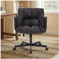 Leawin Drehstuhl Bürostuhl ergonomisch mit Rollen & klappbaren Armlehnen, Breiter Schreibtischstuhl mit Air-Lordosenstütze, 150 kg