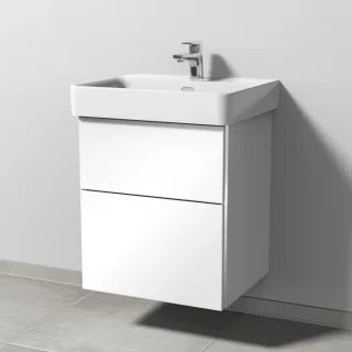 Sanipa 3way Waschtischunterbau zu Laufen Pro S Waschtisch mit 2 Auszügen, Weiß-Glanz BS76578