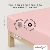 Schlafgut Spannbettlaken CASUAL Bettlaken 100% gekämmte Bio-Baumwolle, 150 g/m², Spannbetttuch, Jersey, Gummizug: rundum, (1 Stück), Bettlaken bis 25 cm Höhe, langlebig, weich, Antipilling-Ausrüstung