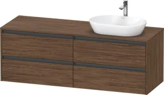 Duravit Ketho.2 Konsolenwaschtischunterbau wandhängend Nussbaum dunkel Matt 1600x550x568 mm - K24899 K24899R21210000