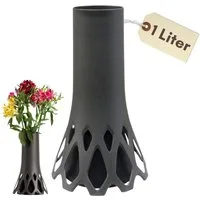 GarPet Bodenvase Grabvase mit Sockel Friedhofvase Grab Vase Friedhof Wetterfeste Vase