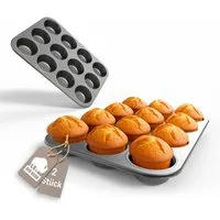 BigDean Muffinform 2er Set Muffin Backform antihaftbeschichtet Muffinform Muffinblech, (Set 2-tlg), Hochwertiger Kohlenstoffstahl