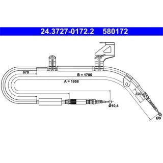ATE Handbremsseil hinten rechts Audi A6 4B