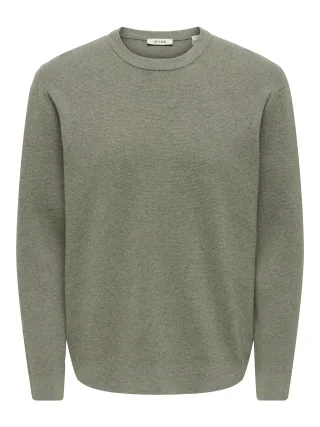 ONLY&SONS - ONSTING RLX CREW NECK KNIT NOOS Castor Gray - Gr. - L