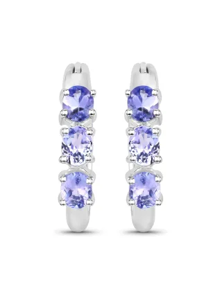 Vira Jewels Ohrringe Silber 925 rhodiniert mit 6 natürlichen violetten Tansaniten