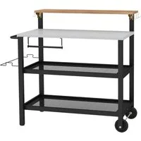 COSTWAY Grillablagetisch, Grillwagen Servierwagen mit Räder