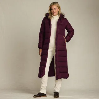 Maxi-Daunenmantel mit Kapuze, Damen,  Rot, Polyester, by Lands' End