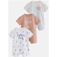 Next Strampler Strampelanzüge aus Jersey, 3er-Pack (3-tlg)