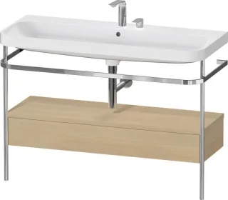 Duravit Happy D.2 Plus c-shaped Set mit Metallkonsole und Schubkasten Mediterrane Eiche Matt 1175x49 HP4844E71710000