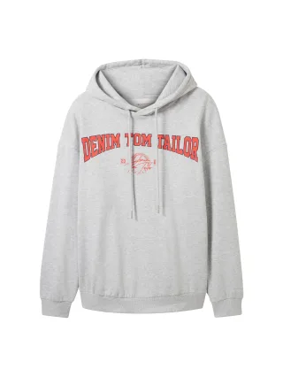 Denim Tom Tailor - College Hoodie light stone grey melange - Gr. - M