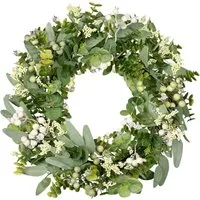 Agger Dekokranz Künstliche Frühlings-, Sommer- und Weihnachtskränze, Grün für die Haustür, Eukalyptusblattkranz