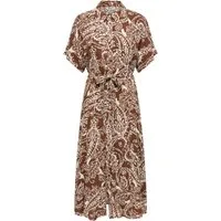 ONLY Druckkleid ONLSAFA S/S LONG BELT DRESS WVN EX Viskose, regular fit