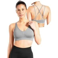 Smilodox Sport-BH Katrin, Crop Top V-Ausschnitt Fester Halt Fester Halt Yoga Alltag Sport Bra Atmungsaktiv ohne Bügel Fitness Gym Scrunch Bustier