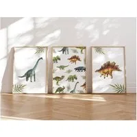 MeinBaby123® Poster Dinosaurier Poster, Dinosaurier Bilder, Babyzimmer Deko, Kinderzimmer Wandbilder