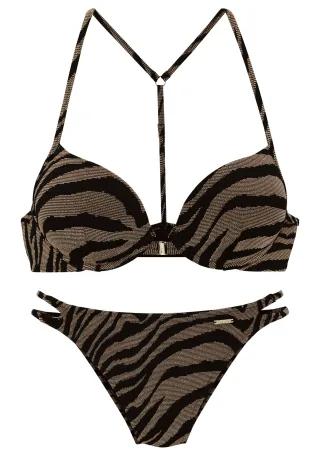LASCANA - Bruno Banani LM Push-up Bikini black-gold - Gr. - 36B