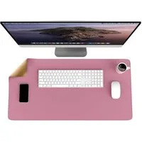 CSL Mauspad XXL Mousepad 800 x 400 x 3 mm, Tischunterlage, Elegante Leder Optik, rutschfest, abwaschbar, Geschwindigkeit & Präzision, pink