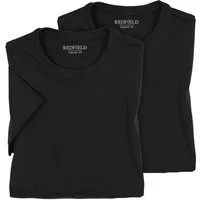 redfield Rundhalsshirt Redfield Doppelpack T-Shirts Übergröße schwarz Dave