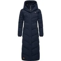 Ragwear Steppmantel Natalka Extralong Gesteppter Damen Mantel mit Kapuze