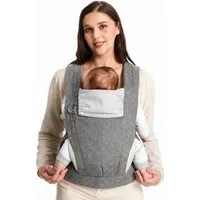 ibettertec Babytrage Neugeborene ab Geburt, Kleinkindtrage aus 100% Baumwolle (Ergobaby Babytrage mit Ein-Klick-Schnalle, ergonomische M-Position, X-Rücken, für 3,2–20 kg), tragetuch baby neugeboren, babytrage neugeborene ab geburt
