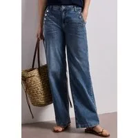 STREET ONE Weite Jeans Style Emee weites Bein, mit Knopfdetails