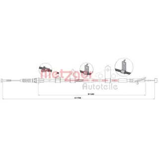 Metzger Handbremsseil hinten rechts Mazda 6 GJ