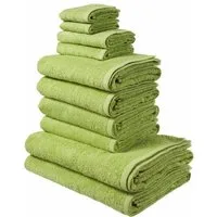 OTTO home Handtuch Set Inga, Duschtücher, Handtücher, Gästetücher, Seiftücher, Walkfrottier (10-St), Handtücher mit feiner Bordüre, 100% Baumwolle, einfarbig, weich