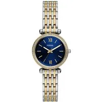 Fossil Quarzuhr CARLIE ES5438, Armbanduhr, Damenuhr, Edelstahlarmband, analog, Glassteine