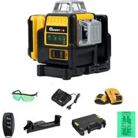 MECO Laserwasserwaage, (Kreuzlinienlaser 3D mit 12 Linien, 1 St), Selbstnivellierend – Hohe Präzision ±0,3 mm/m, Inkl. 2 Akkus