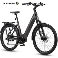TTGO E-Bike Cityrad 28 Zoll, SUV, 75Nm Mittelmotor, 130km, Z5, für Damen und Herren, 9 Gang, Kettenschaltung, Mittelmotor, 648 Wh, 5 Stufen, Drehmomentsensor, Federsattelstütze, Elektrofahrrad, Pedelec