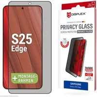 Displex Displayschutzglas Privacy Glass Screen Protector (Privacy Filter) für Samsung Galaxy S25 Edge, Displayschutzfolie, Schutzfolie, Bildschirmschutz, kratz- & stoßfest