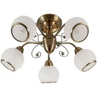 Lindby Deckenleuchten Corentin, Glas Bronze IP20, 5 x 40 W