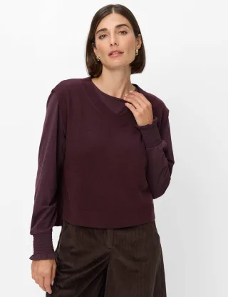 Brax Damen Strickpullover Style ELISA blackberry violet, dunkles lila, Gr. 34