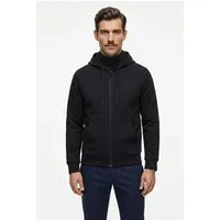BOSS GREEN Kapuzensweatjacke Saggy Regular Fit, Kängurutasche, Baumwollmischung