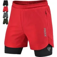 RDX Sports Laufshorts RDX Herren Laufshorts, 2-in-1 Sportliche Atmungsaktive Kurze (1, 1 Pack)