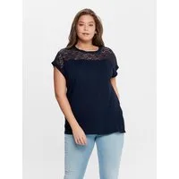 ONLY CARMAKOMA Spitzenshirt CARFLAKE LIFE S/S MIX TOP JRS NOOS Viskose, regular fit