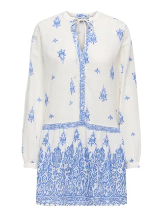ONLY - ONLALMA L/S SHORT DRESS WVN NOOS Cloud Dancer - Gr. - M