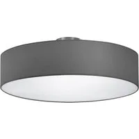 TRIO Leuchten LED Deckenleuchte mit Stoffschirm & Blendschutz Ø 50cm, LED wechselbar, Warmweiß, große Designklassiker Deckenlampe Stoff Lampenschirm & Leuchtmittel