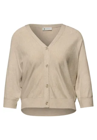 Street One - Cardigan in Unifarbe beige - Gr. - 42