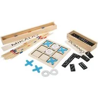 GICO Spielesammlung GICO Reise Spiel Set Holz:Domino Mikado und Tic Tac Toe 7966