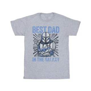 Star Wars - "Mandalorian Best Dad Galaxy" T-Shirt für Herren (Grau)