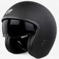 RÖMER HELME Motorradhelm RR10701 - Jethelm mit Sonnenvisier + gratis klarem Visier, mattschwarz, Sonnenblende & klares Visier auswechselbar