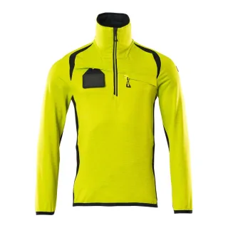 MASCOT Herren Fleecepullover mit kurzem Reißverschluss ACCELERATE SAFE Hi-vis Gelb / Schwarzblau M - 19303-316-17010-M