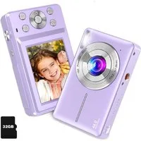 AKKEE Digitalkamera 1080P 44MP Kompaktkamera mit 32G Karte 16X Digitalzoom Kompaktkamera (44 MP, Anti-Shake, Serienaufnahmen, Timer-Aufnahme, Gesichtserkennung)