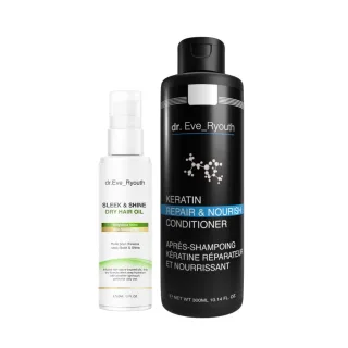 Keratin Repair & Nourish Conditioner 300 ml + SLEEK & SHINE TROCKENHAARÖL 60 ML