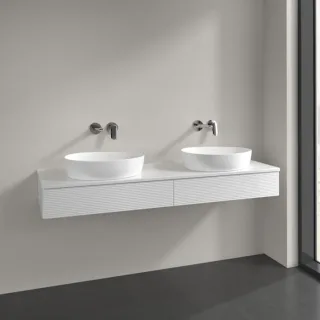 Villeroy und Boch Antao Waschtisch-Unterschrank K17110GF 160x19x50cm, Waschbeckenplattenfarbe Lack, glossy white lacquer